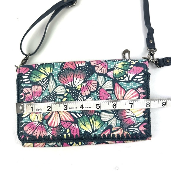 Sakroots Marin Crossbody Bag Orchard Butterfly Canvas Handbag Wristlet - Picture 8 of 12